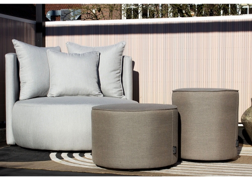 Bellagio ronde outdoor poef in 2 maten en hoogtes outdoor 2