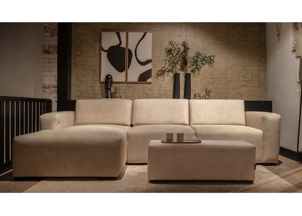 Boaz bank van UrbanSofa standaard Premium Pock-It interieur in stof