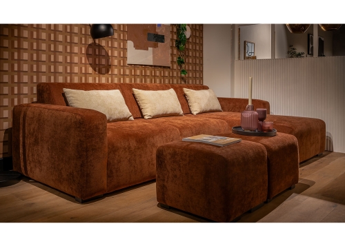 Boaz bank van UrbanSofa standaard met verstelbare rugleuning in stof