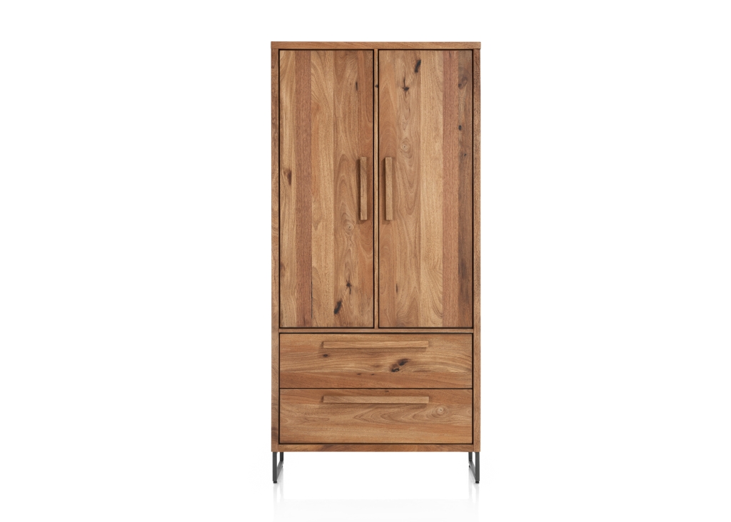 Everest bergkast, gemaakt in Mangifera fineer met metalen accenten front