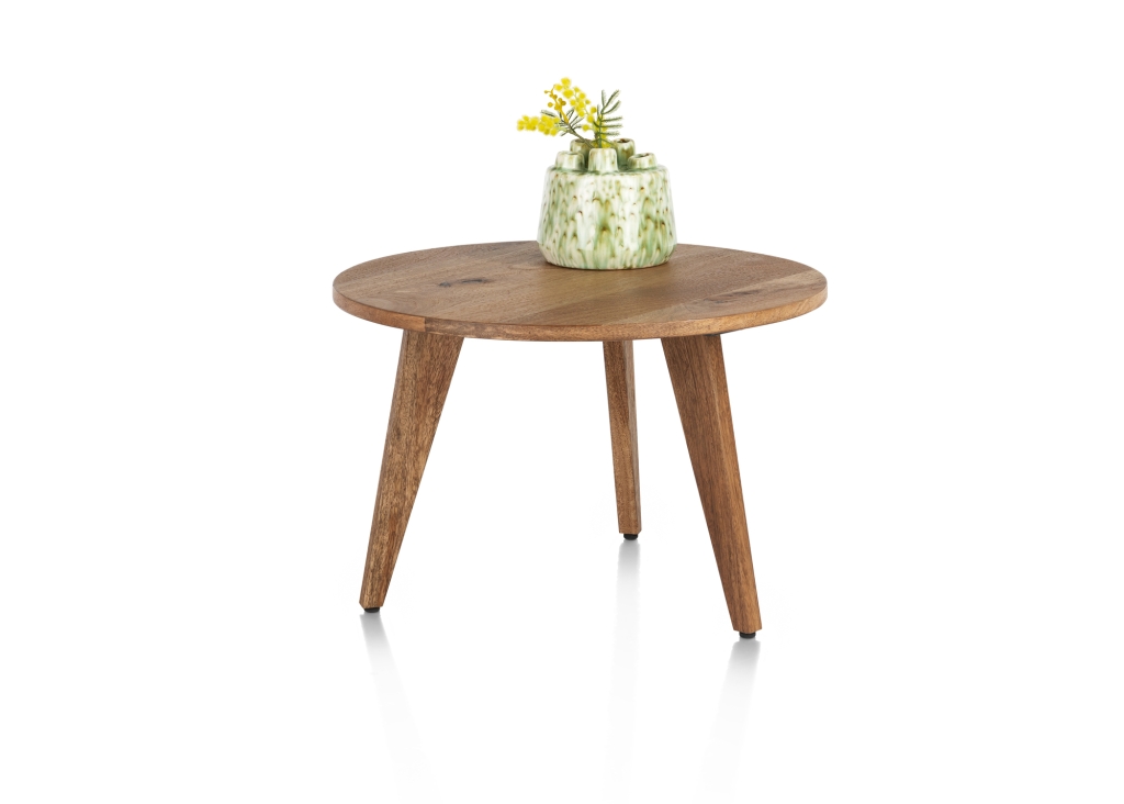 Everest bijzettafel rond 50 cm in smoked Magnifera fineer deco