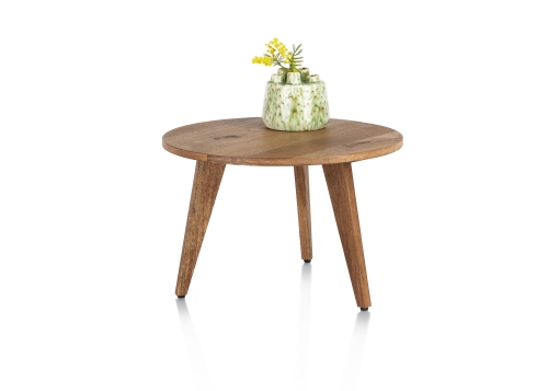 Everest bijzettafel rond 50 cm in smoked Magnifera fineer deco