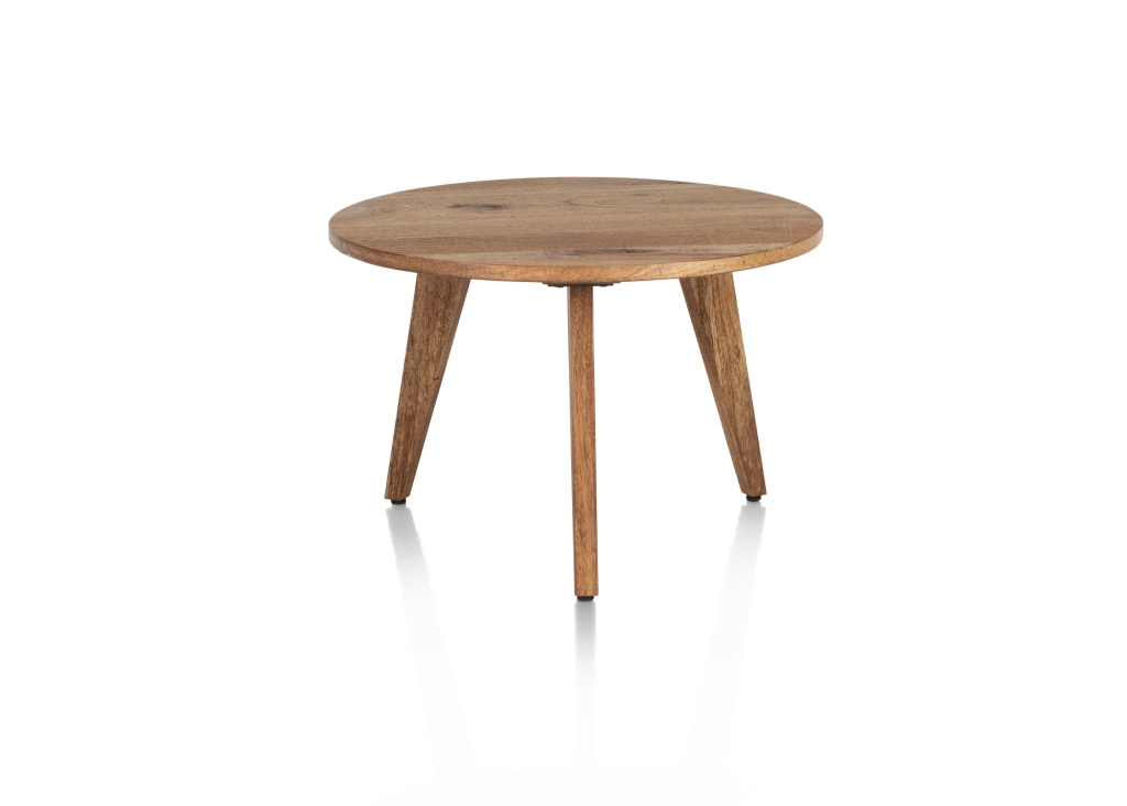 Everest bijzettafel rond 50 cm in smoked Magnifera fineer schoon
