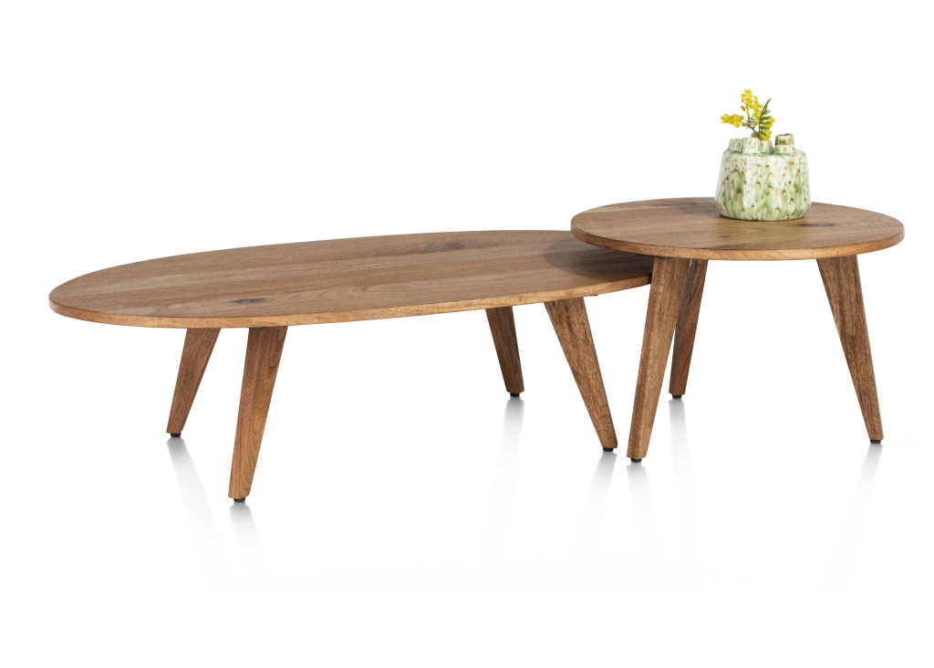 Everest bijzettafel + salontafel HappyatHome in smoked Magnifera fineer set