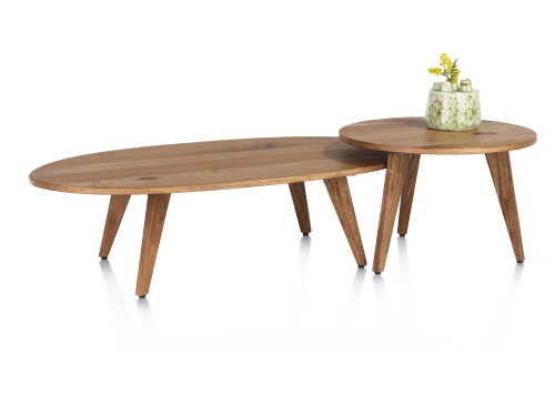 Everest bijzettafel + salontafel HappyatHome in smoked Magnifera fineer set