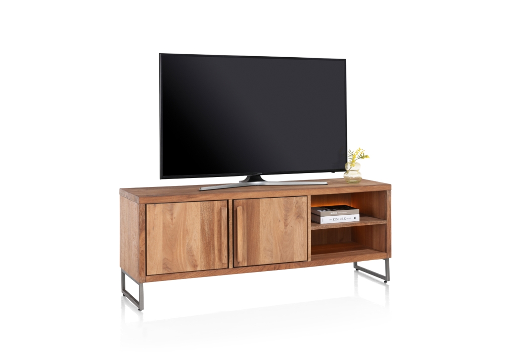 Everest tv-dressoir van Happy@Home in smoked Magnifera fineer 160cm persp