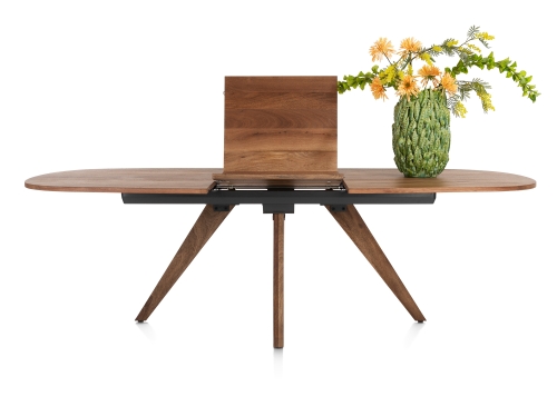 Everest eettafel vast of uitschuif in smoked Magnifera fineer open