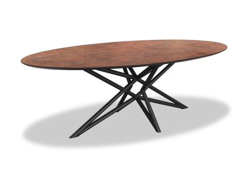 HPL ovale eettafel is leverbaar in vele maten met verschillende kleuren en onderstellen