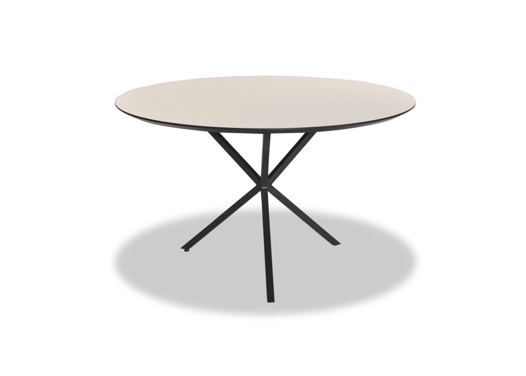 HPL ronde eettafel leverbaar in vele maten en kleuren en met verschillende onderstellen