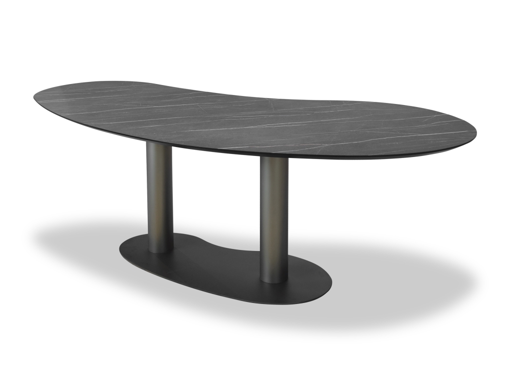 HPL Organisch model eettafel, leverbaar in vele kleuren, maten en verschillende onderstellen