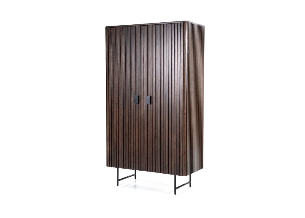 Remi kabinet 2-drs Mangohout in bruin of zwart schuin dicht