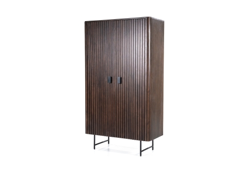 Remi kabinet 2-drs Mangohout in bruin of zwart schuin dicht