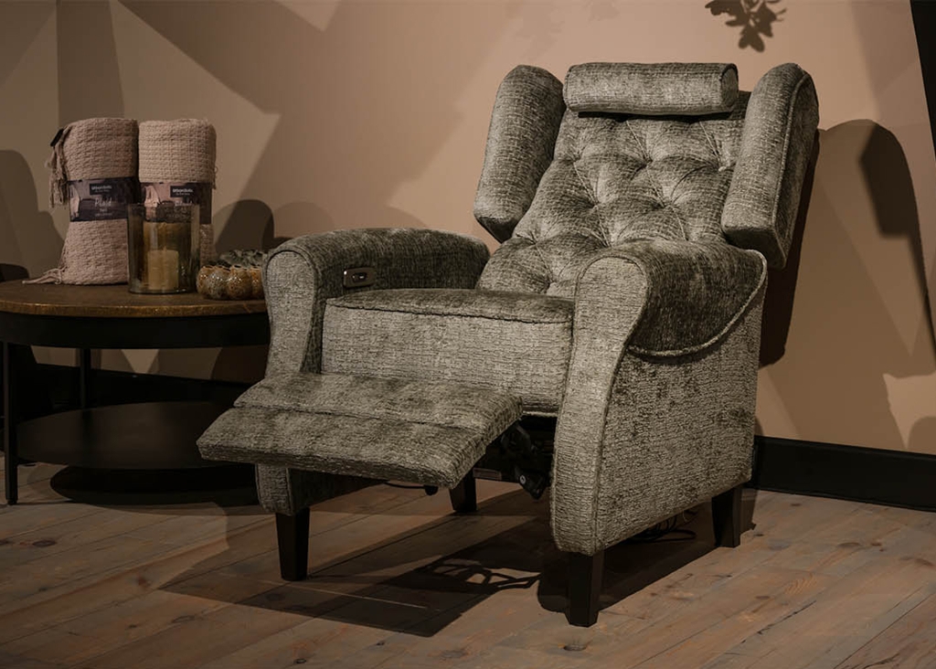 Livorno elektrische relaxfauteuil van UrbanSofa in stof of microleder