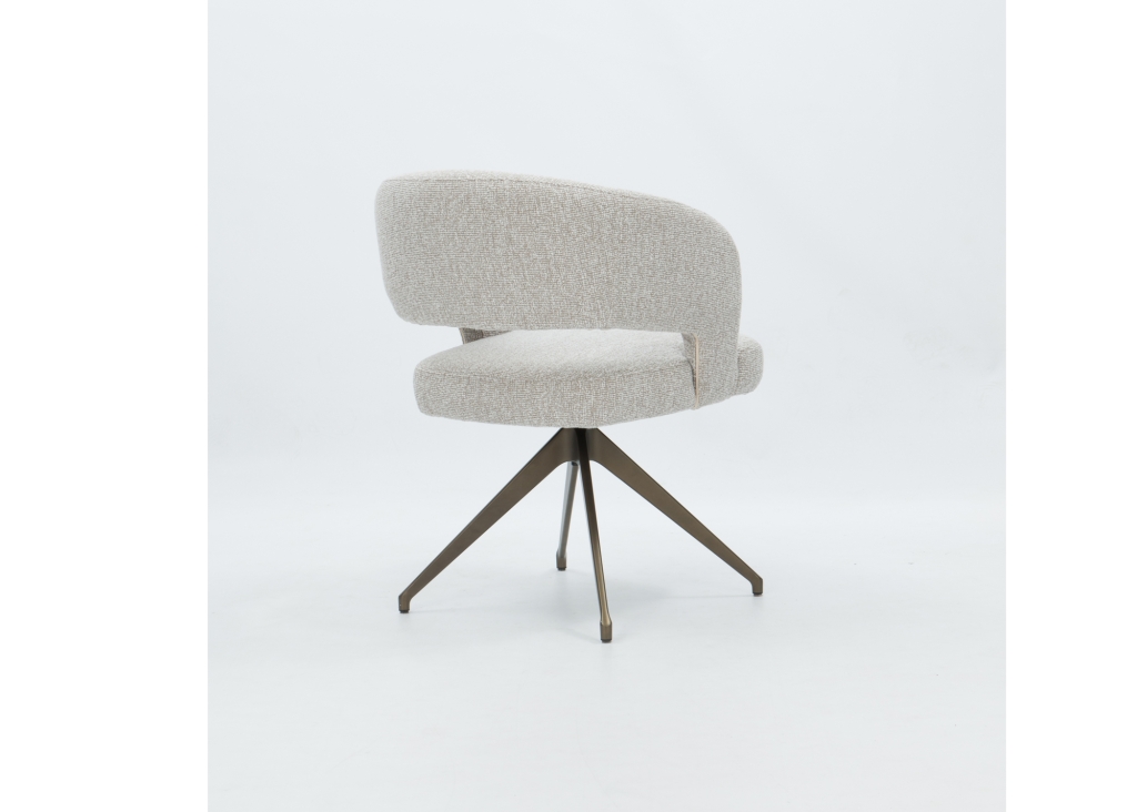 Manon armstoelen schuin voor in stof of leer achterzijde schuin