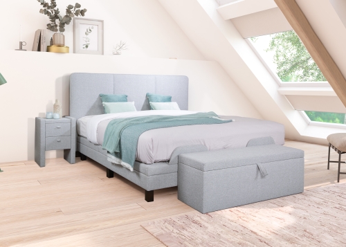 Boxspring Axelsson Miami vlak met koffer