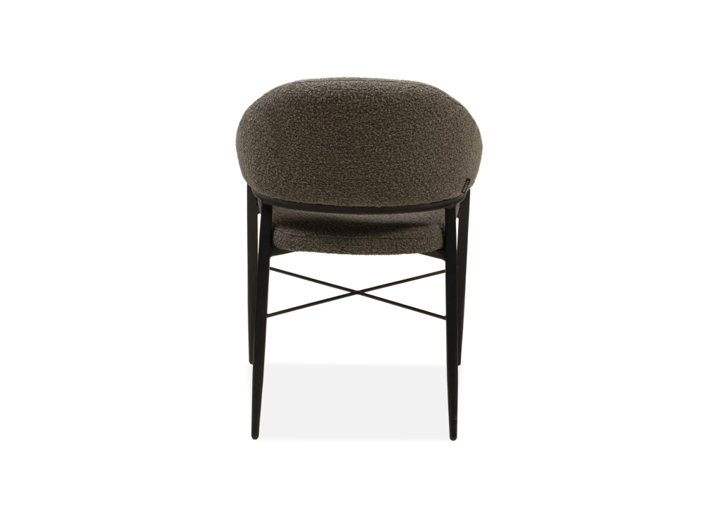 Roma eetkamerstoelen met metalen frame in 3 kleuren Touch stof recht achter