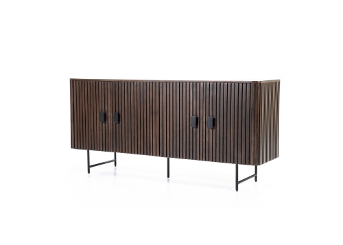 Remi 4-drs dressoir verkrijgbaar in bruin of zwart schuin dicht