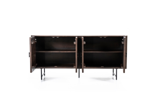 Remi 4-drs dressoir verkrijgbaar in bruin of zwart recht open