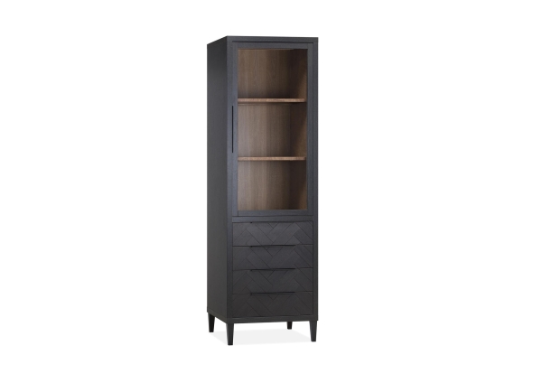 Gamma vitrinekast 1 deur glas 4 lades Lamulux