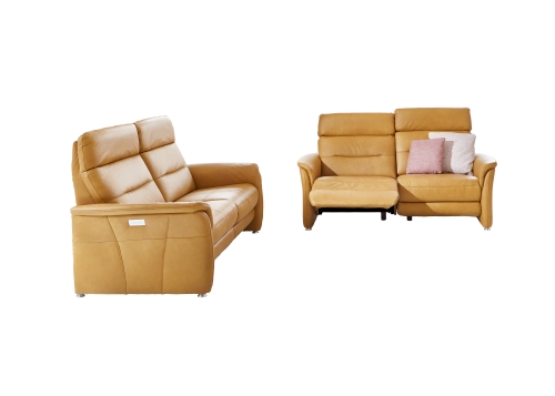 Malta banken met hoge rugleuning en relaxfunctie in stof of leer