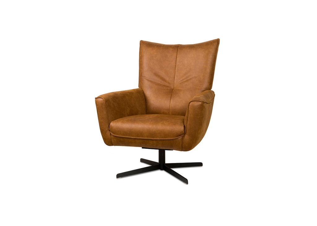 Draaifauteuil 128420 poot zwart poedercoat in microlederleder Bull