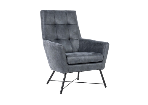 Fauteuil Dea op vaste poot in vele stoffen of microleders