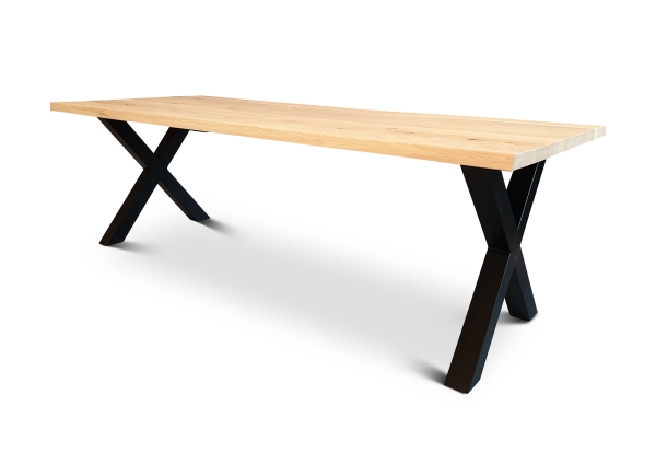 Dutch Oak Steel eettafelconcept boomstam blad