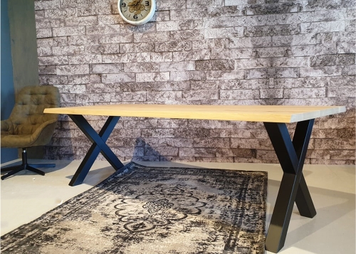 Dutch Oak Steel eettafelconcept boomstamblad sfeer