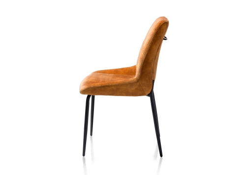 Remon eetstoelen in stof Karese in 3 kleuren, zijkant