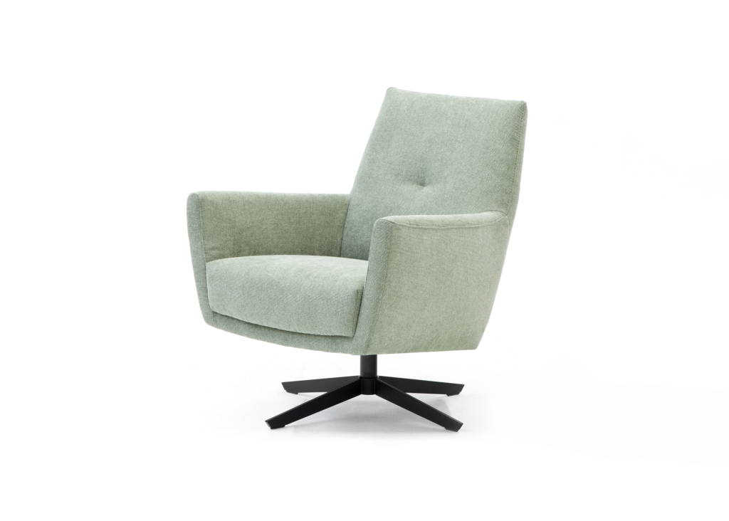 Ronny draai of vaste fauteuil in vele stoffen of leders