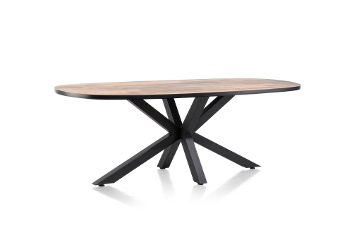 Sardinie ovale eettafel in Laminato Driftwood persp