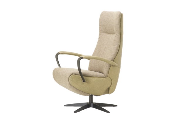 Relaxfauteuil TW170N -Pro in stof-leer combinatie