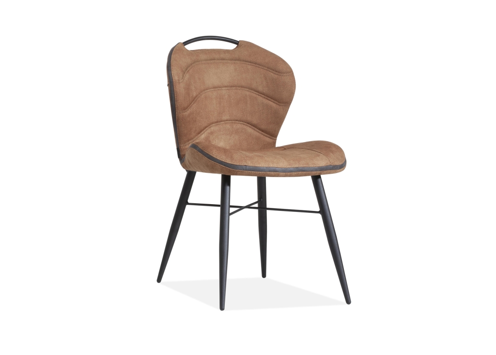 Talent eetstoelen metalen frame in 3 kleuren stof front