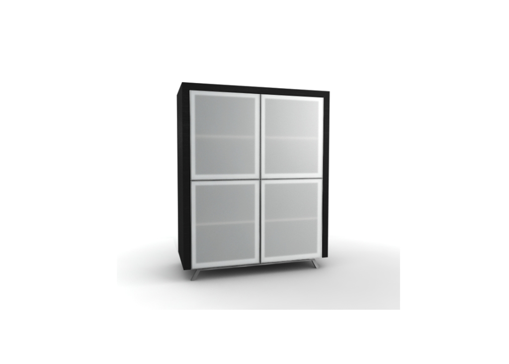 Milano bergkast smoked oak, deurtjes gestraald glas