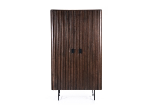 Remi kabinet 2-drs Mangohout in bruin of zwart recht dicht