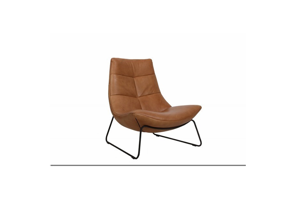 Fauteuil Rebound in leder LUX Sahara