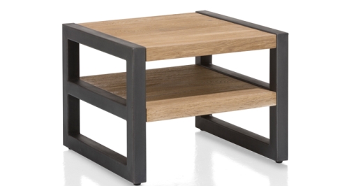 Brooklyn hoektafel perspectief eiken met metaal Brooklyn hoektafel perspectief eiken met metaal