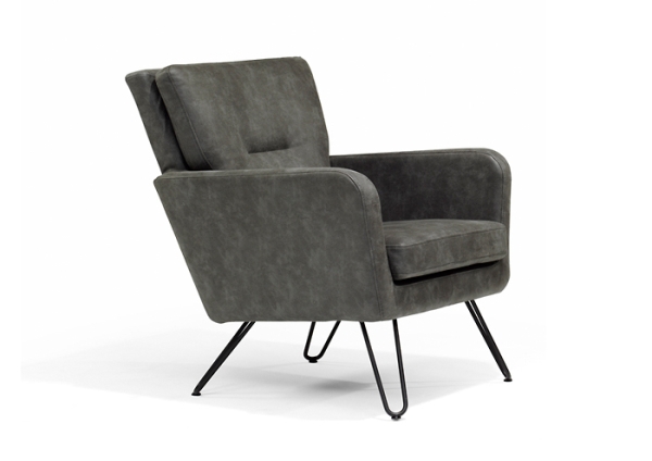 Fauteuil of draaifauteuil Luxor poot metaal in stof of leer