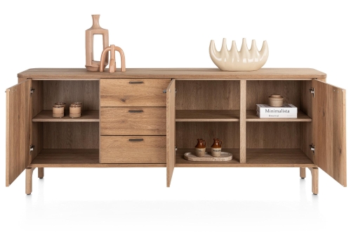Zade dressoir groot 220cm in smoked eiken open